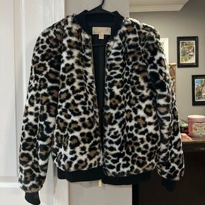 Michael Kors Animal Print Faux Fur Jacket